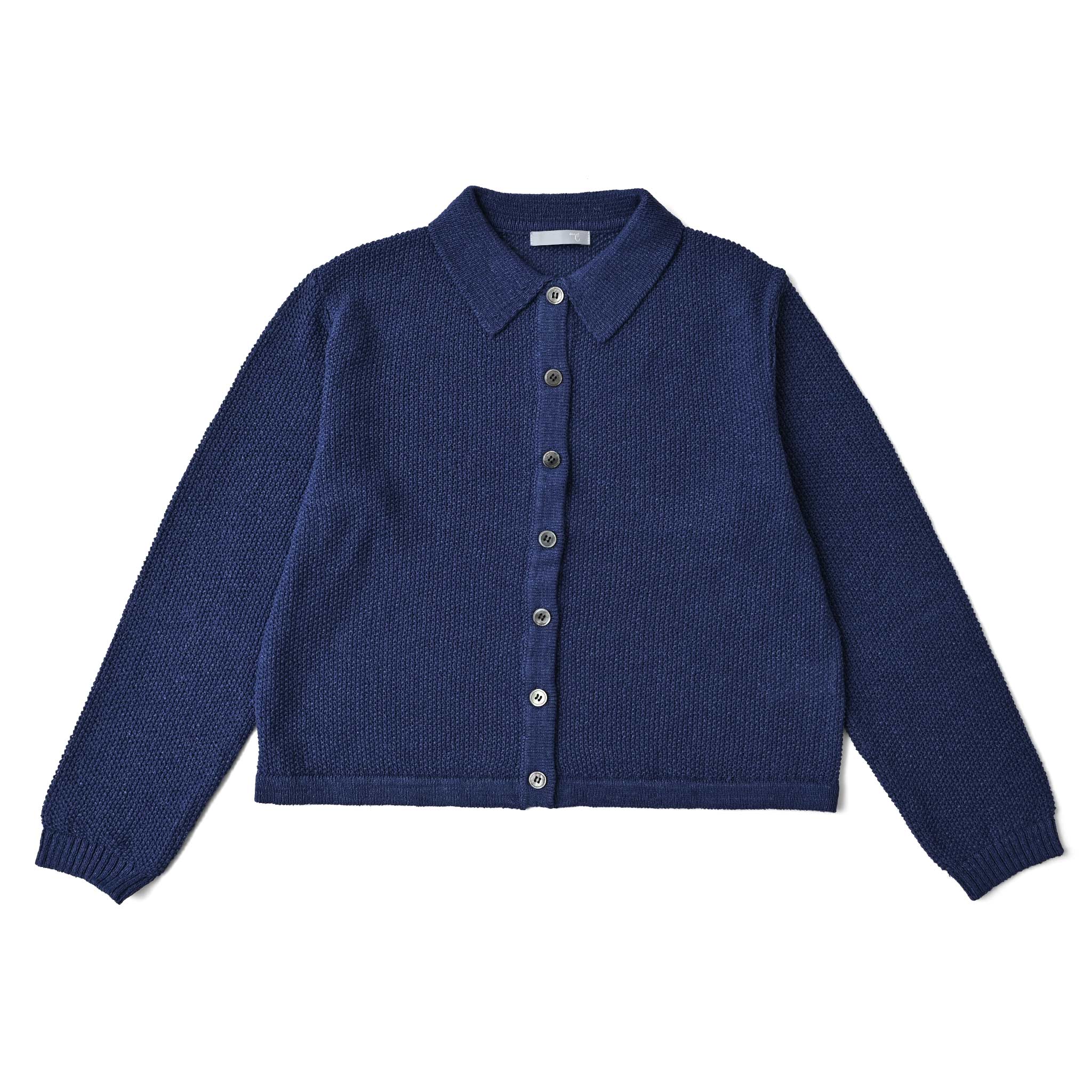 ペーパーミックス襟付カーディガン 長袖