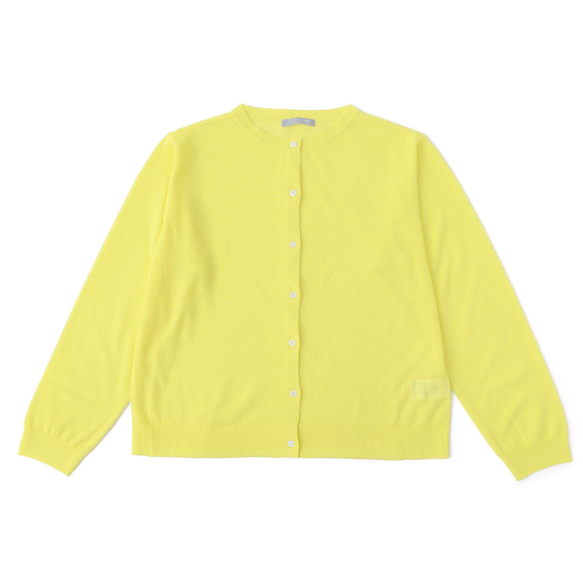 ペーパーヤーンクルーネックカーディガン 長袖