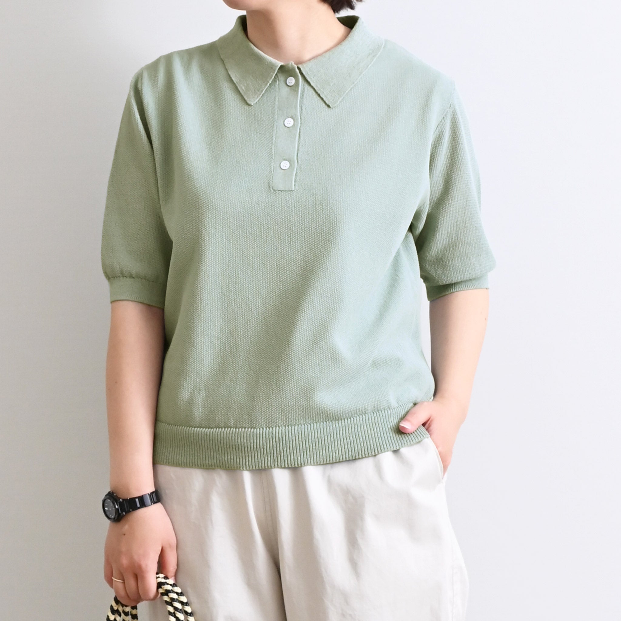 ペーパーヤーンルオーバー 5分袖