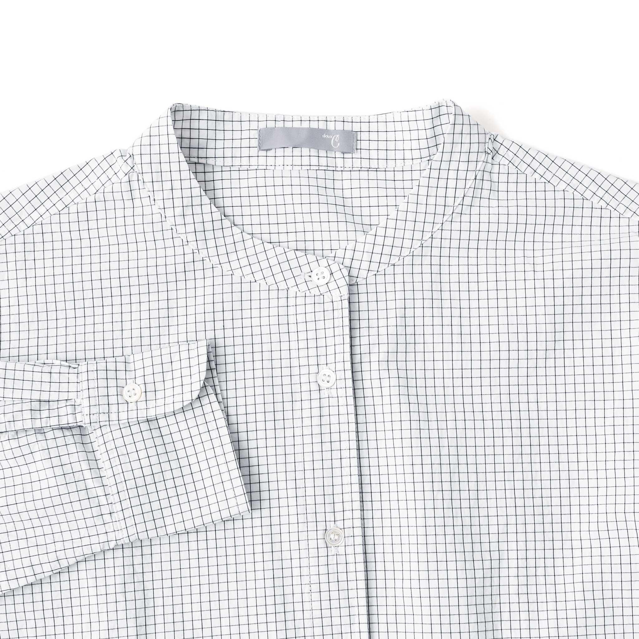 シンプルチェックブラウス 長袖