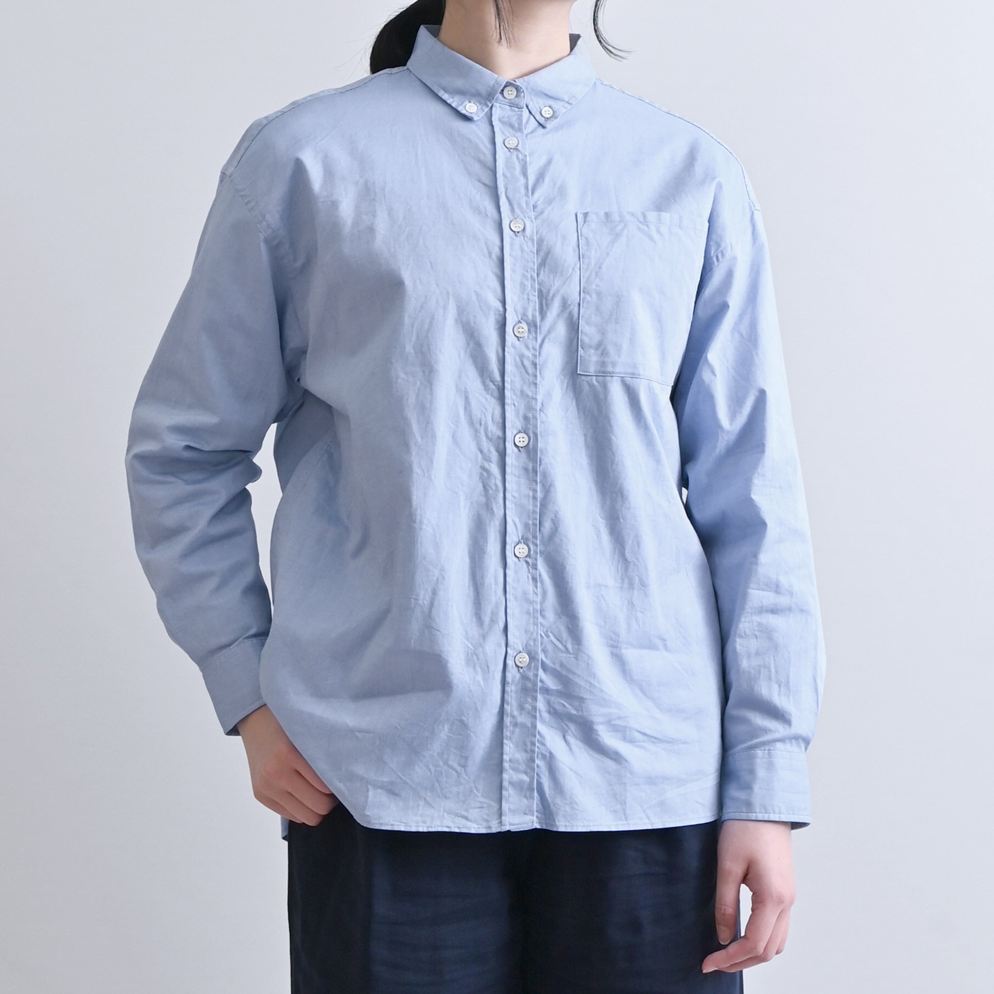 オックスブラウス 長袖