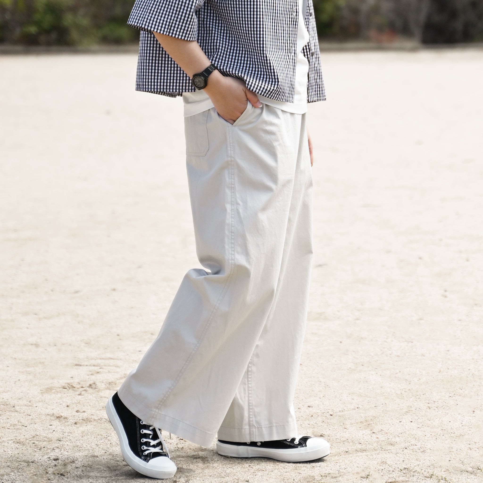 コットンコーマツイル セミワイドパンツ