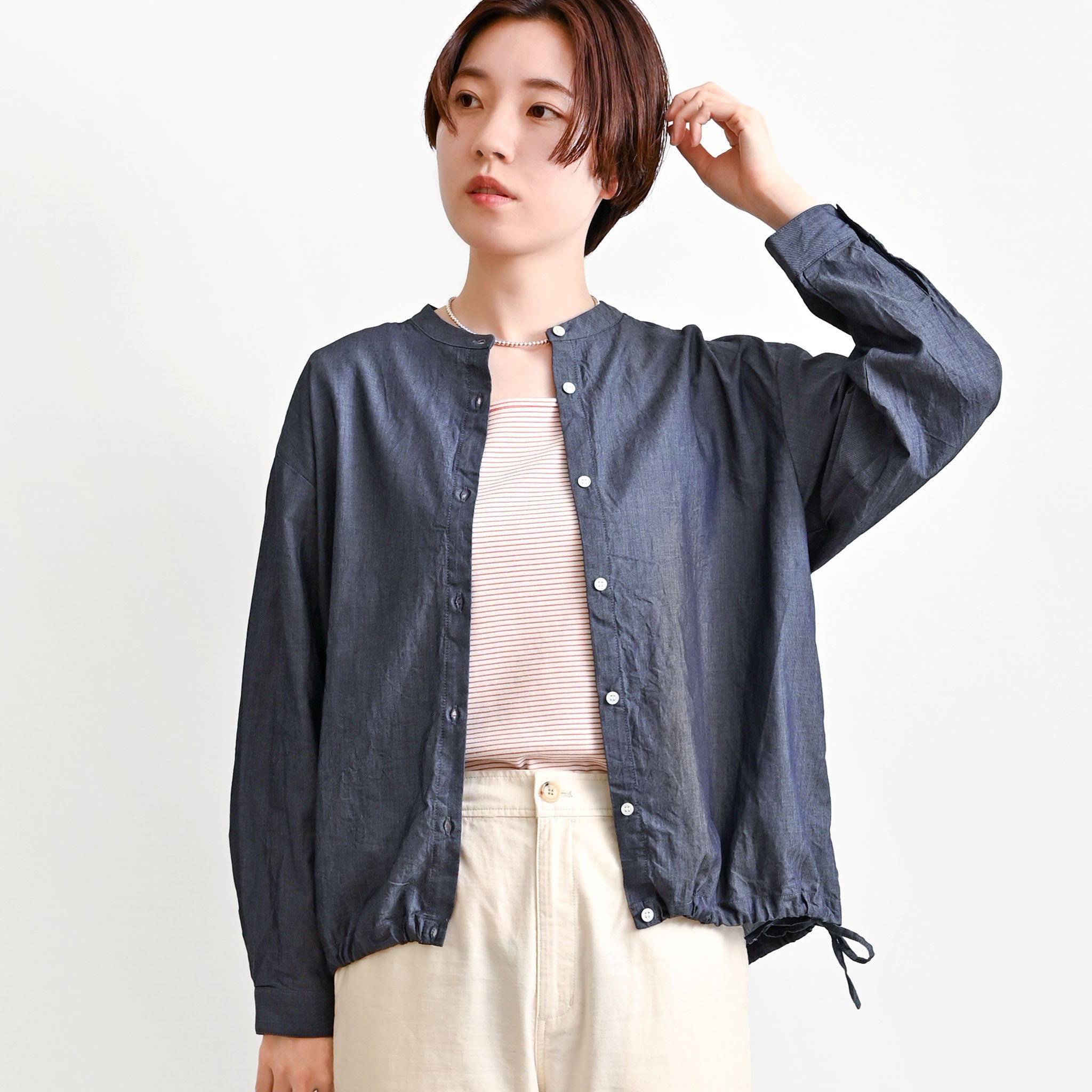 ライトデニムブラウス 長袖