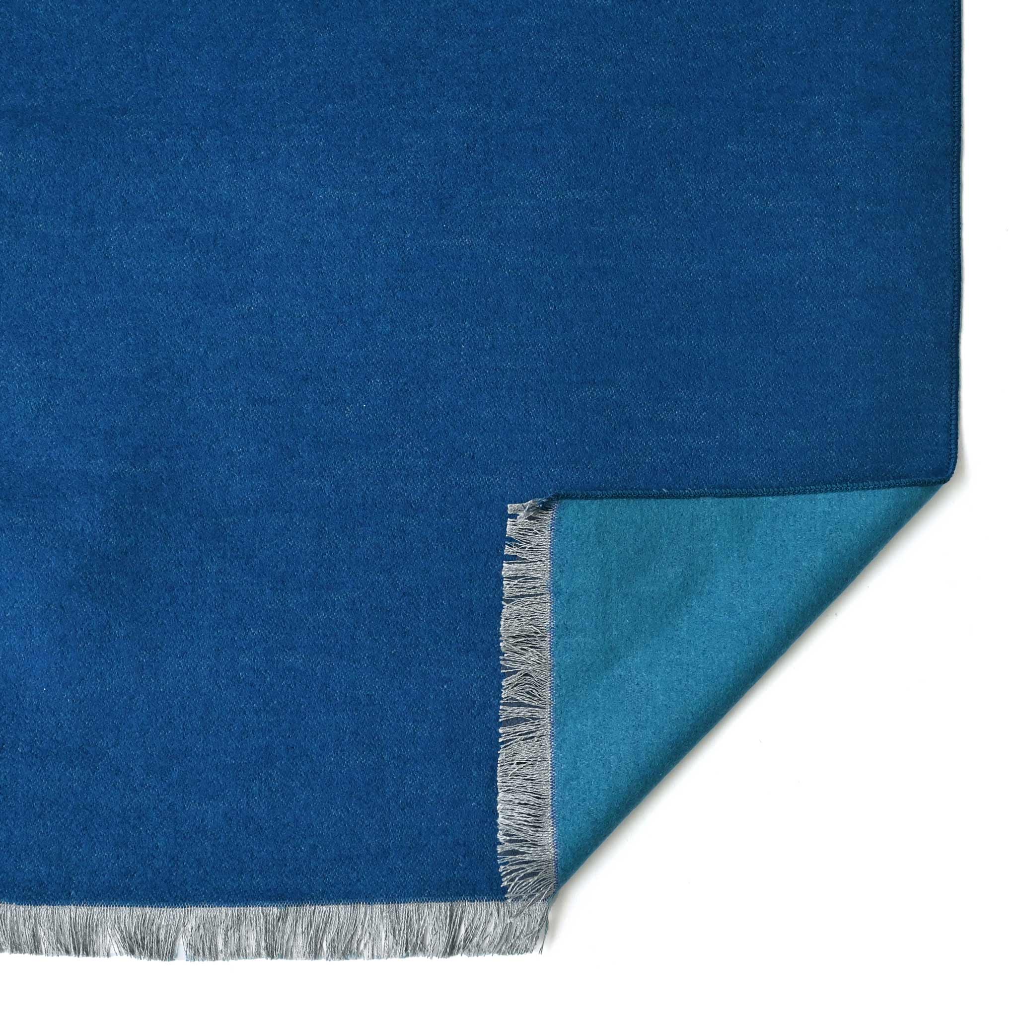 新品✨WAKO★マフラー 総柄 シルク カシミヤ　ブルー マフラー[シルクツートン] ムジ