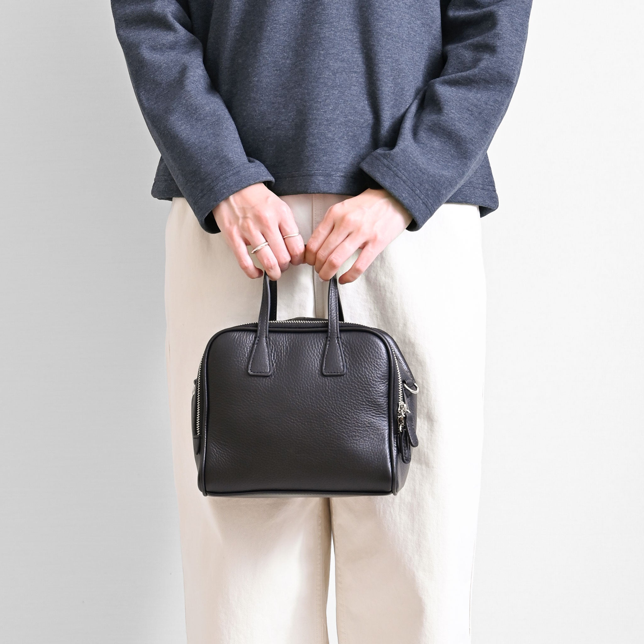 ボックスボストンショルダーバッグ