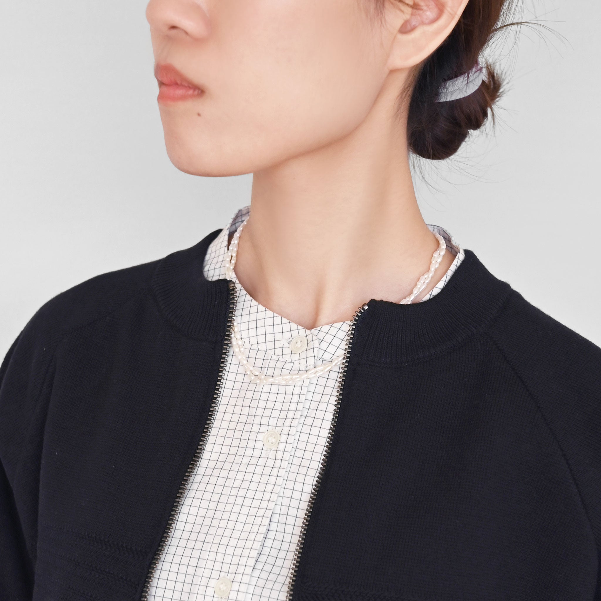 淡水パールステンレスロングネックレスKE25 BF (80cm)