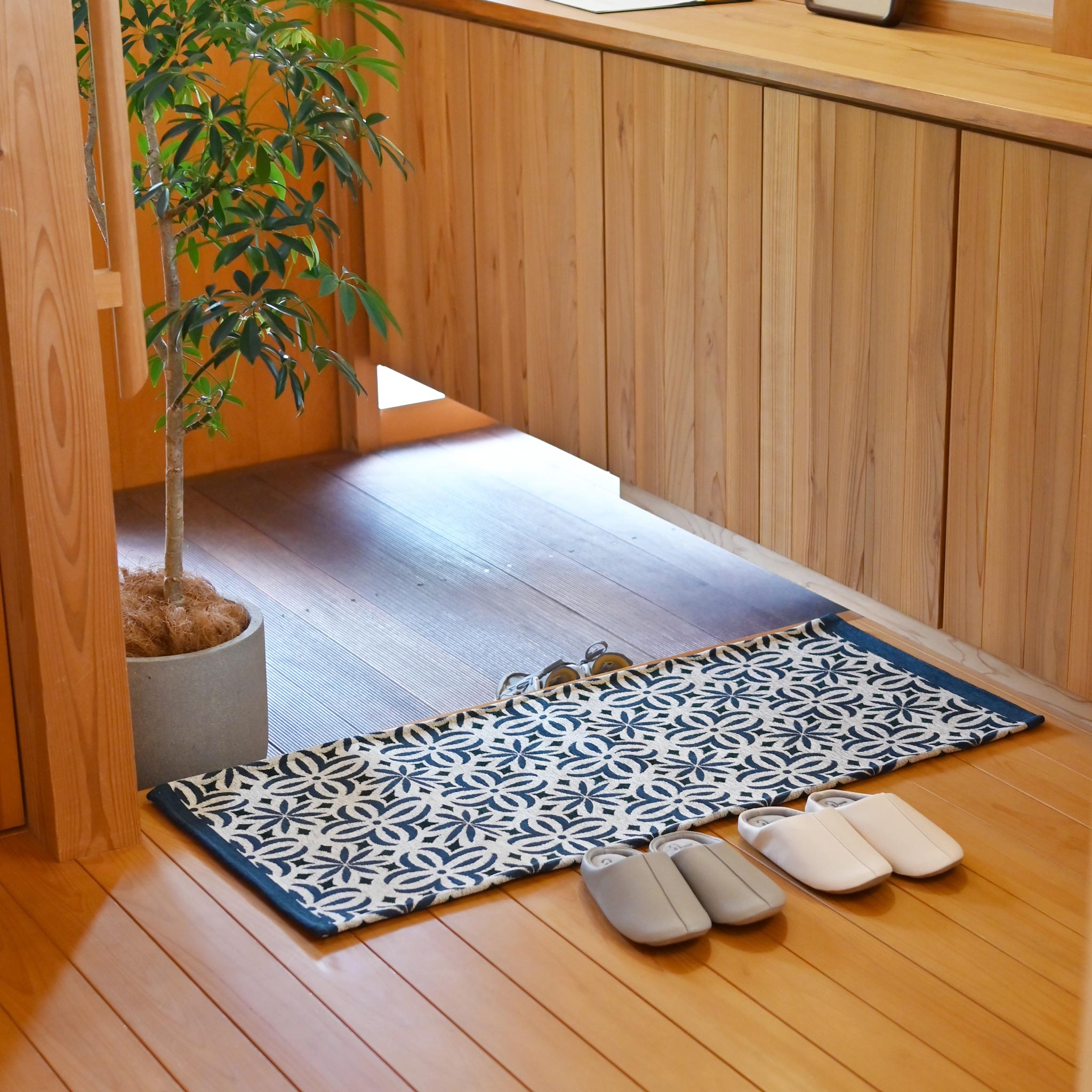 キッチンマット[フラワー]S 滑り止め付き 50cm×120cm | deux C