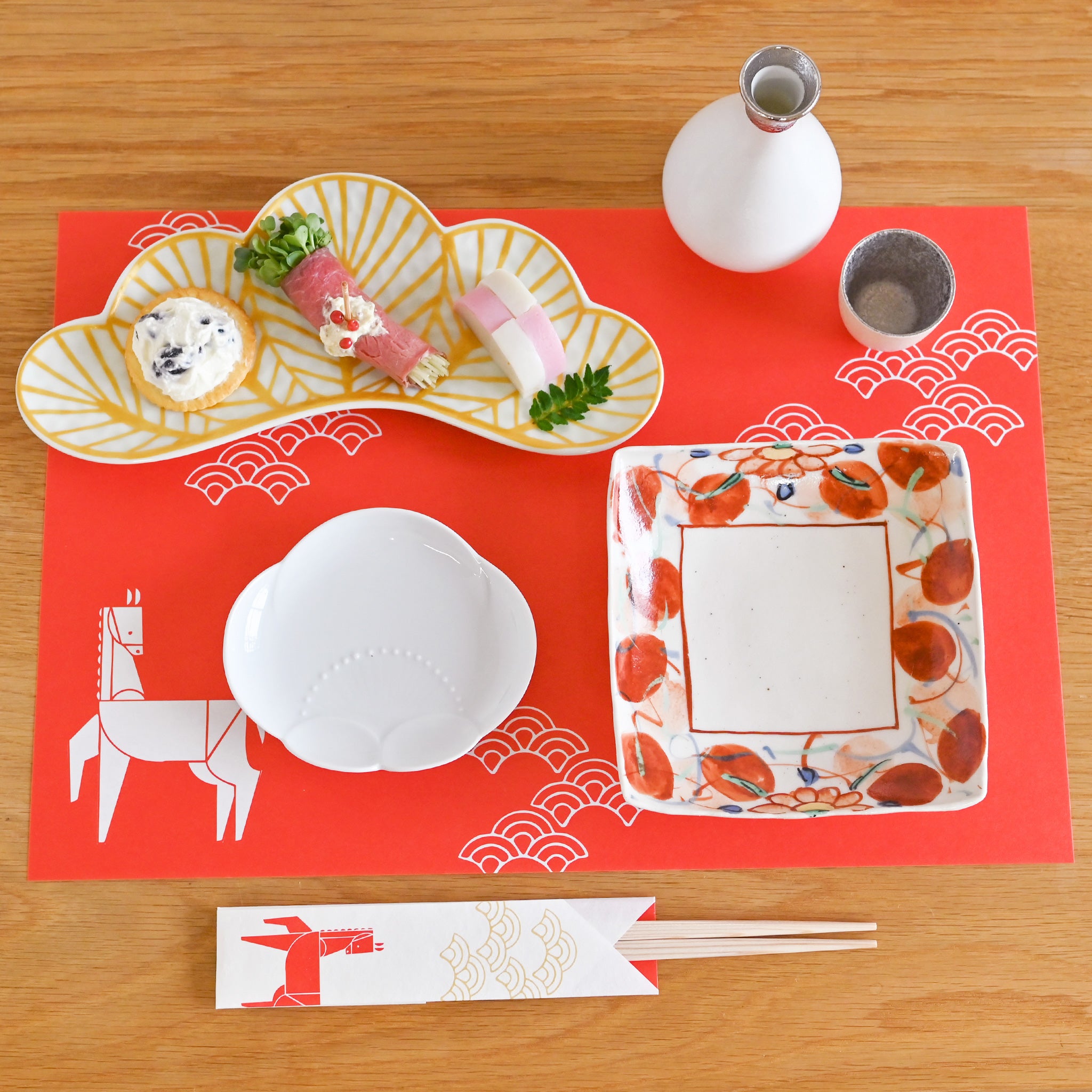 ランチョンマット[おもてなし] 5枚セット ふりむき午