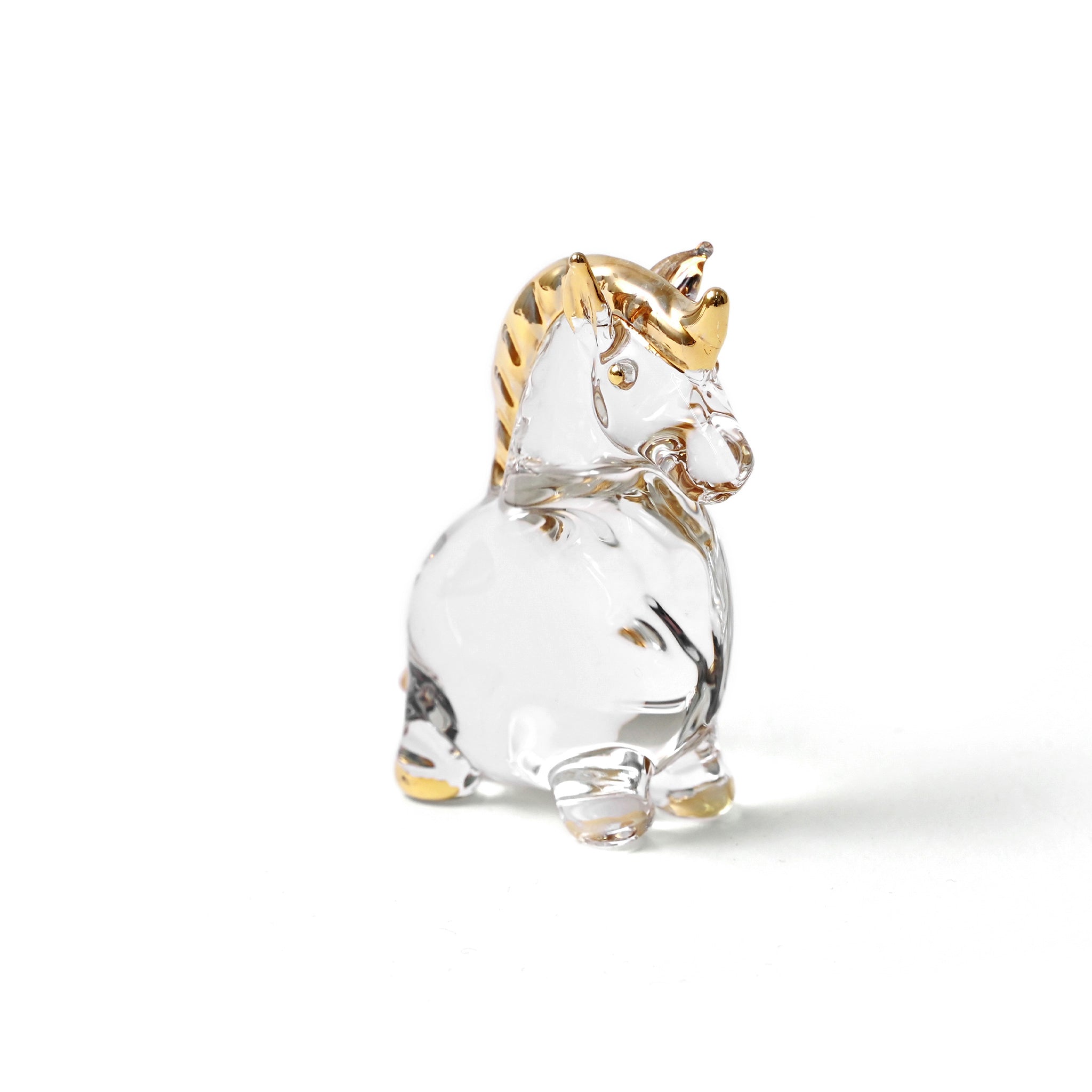 迎春置物 ガラス 干支 午