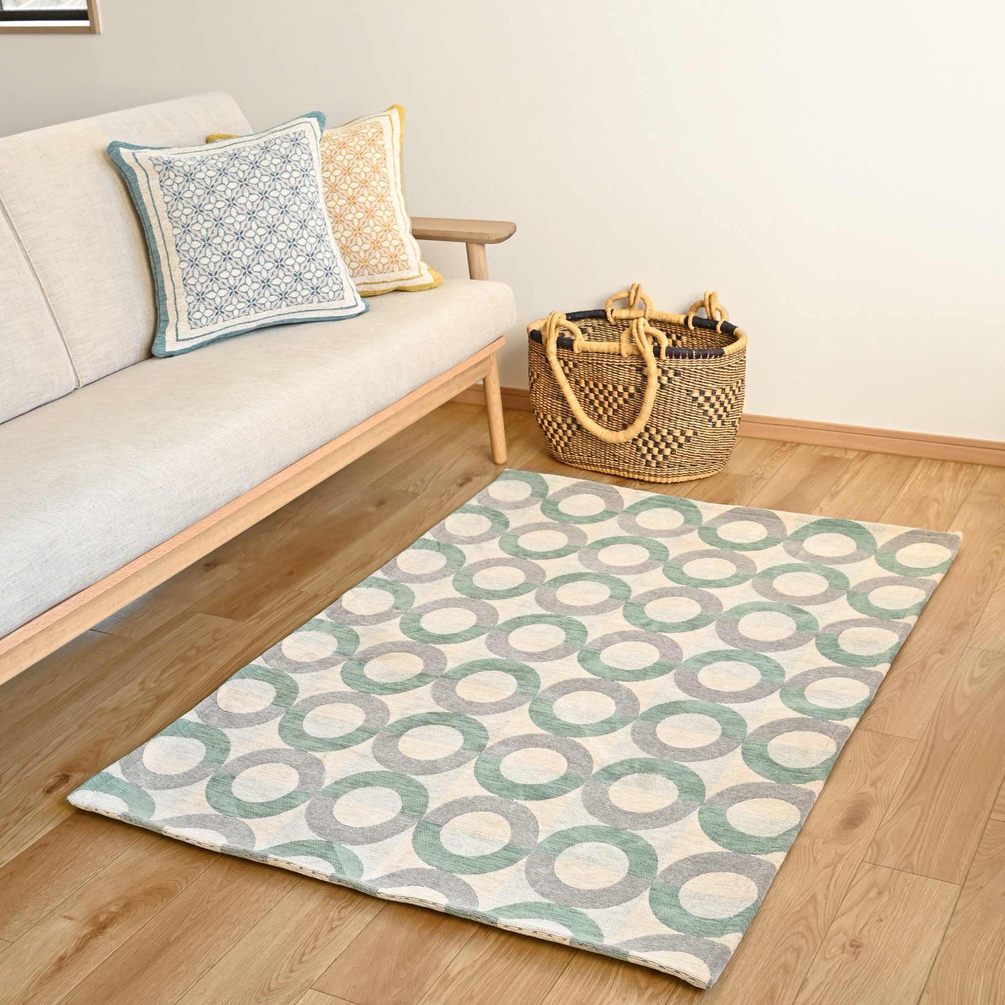 アクセントラグ[サークル] 滑り止め付き 100cm×140cm