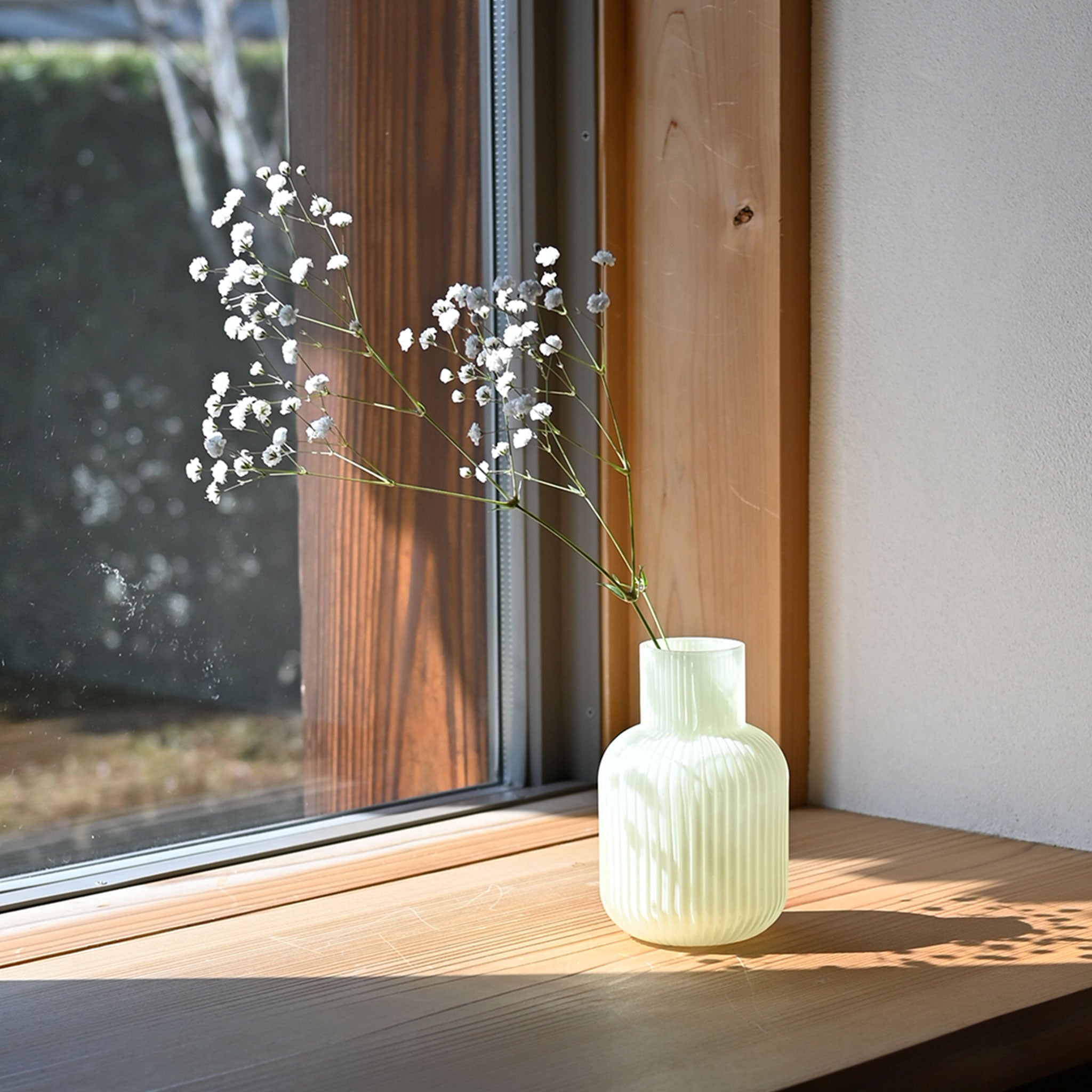 フラワーベース[パターンガラス] リブ