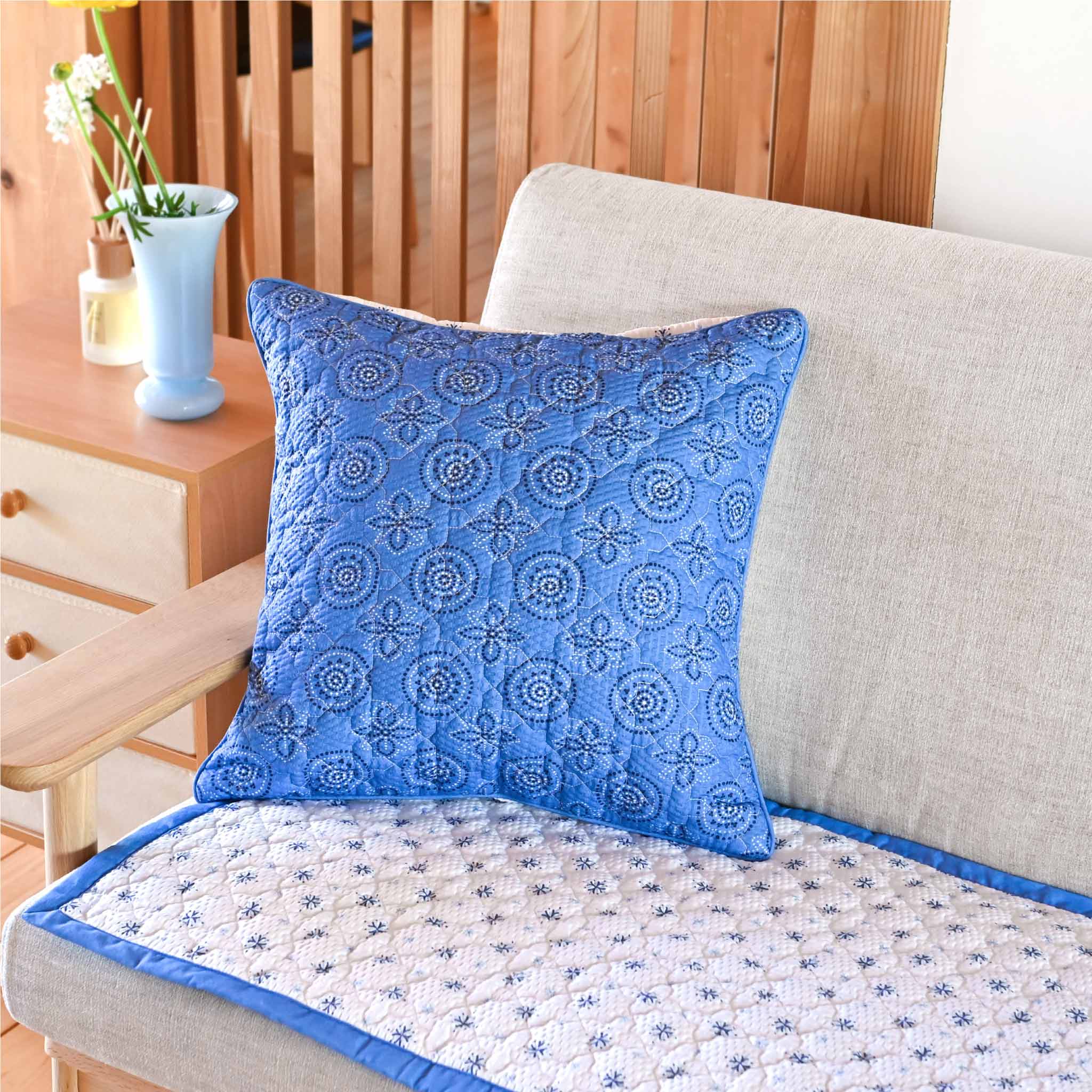 クッションカバー[リップルキルト] M (45×45cm)