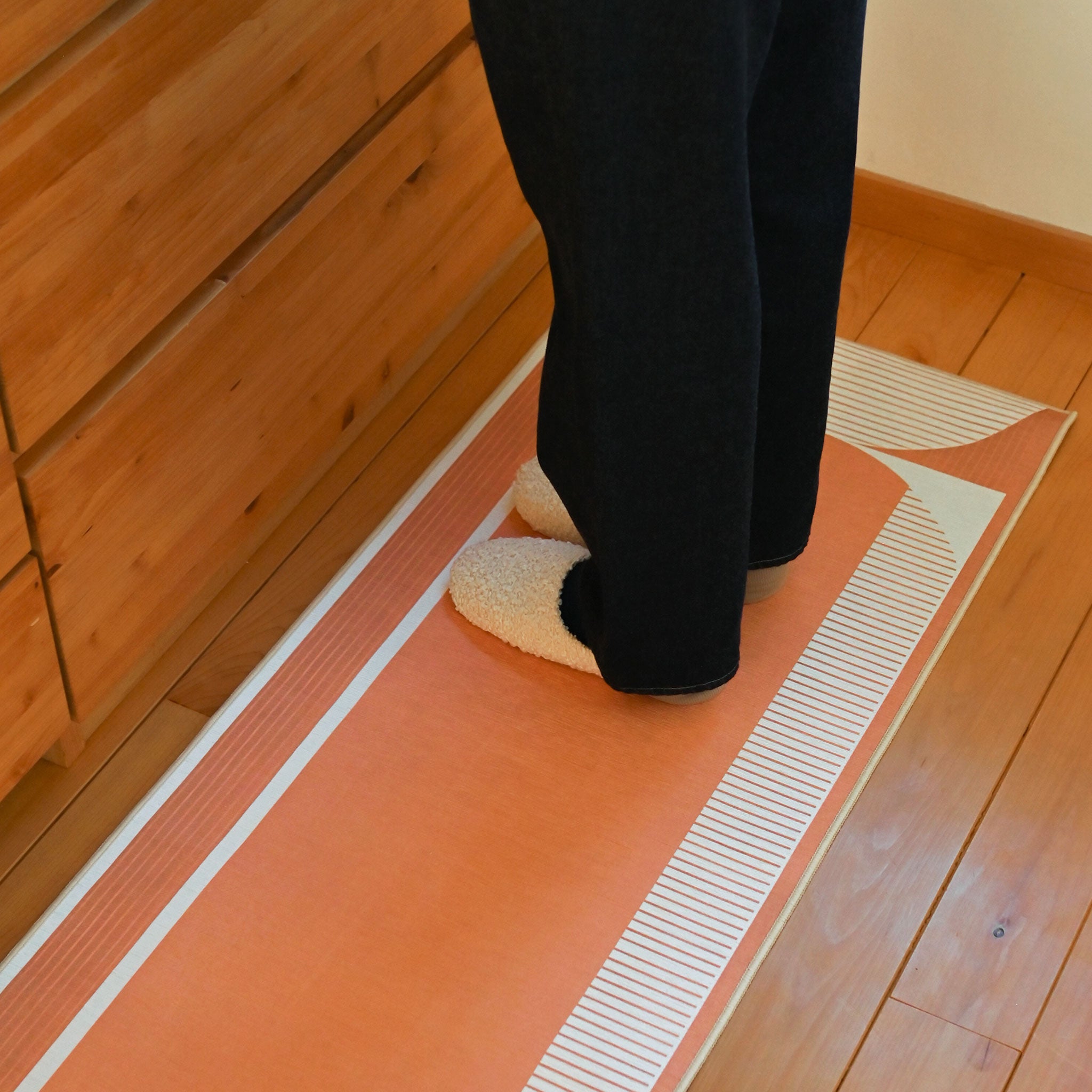 キッチンマット[ローリン] M 50cm×180cm キャメル