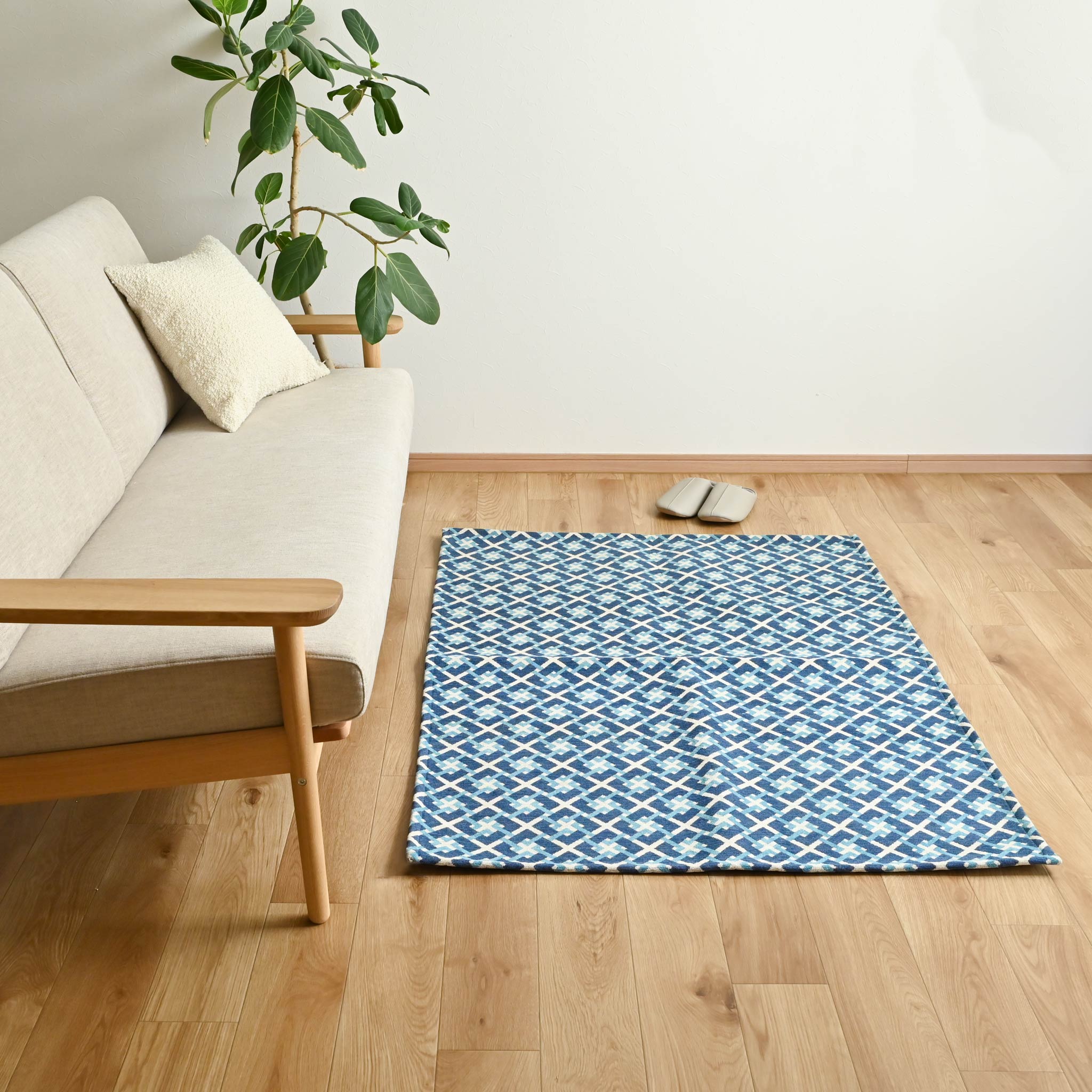 アクセントラグ[スクエア] 滑り止め付き 100cm×140cm
