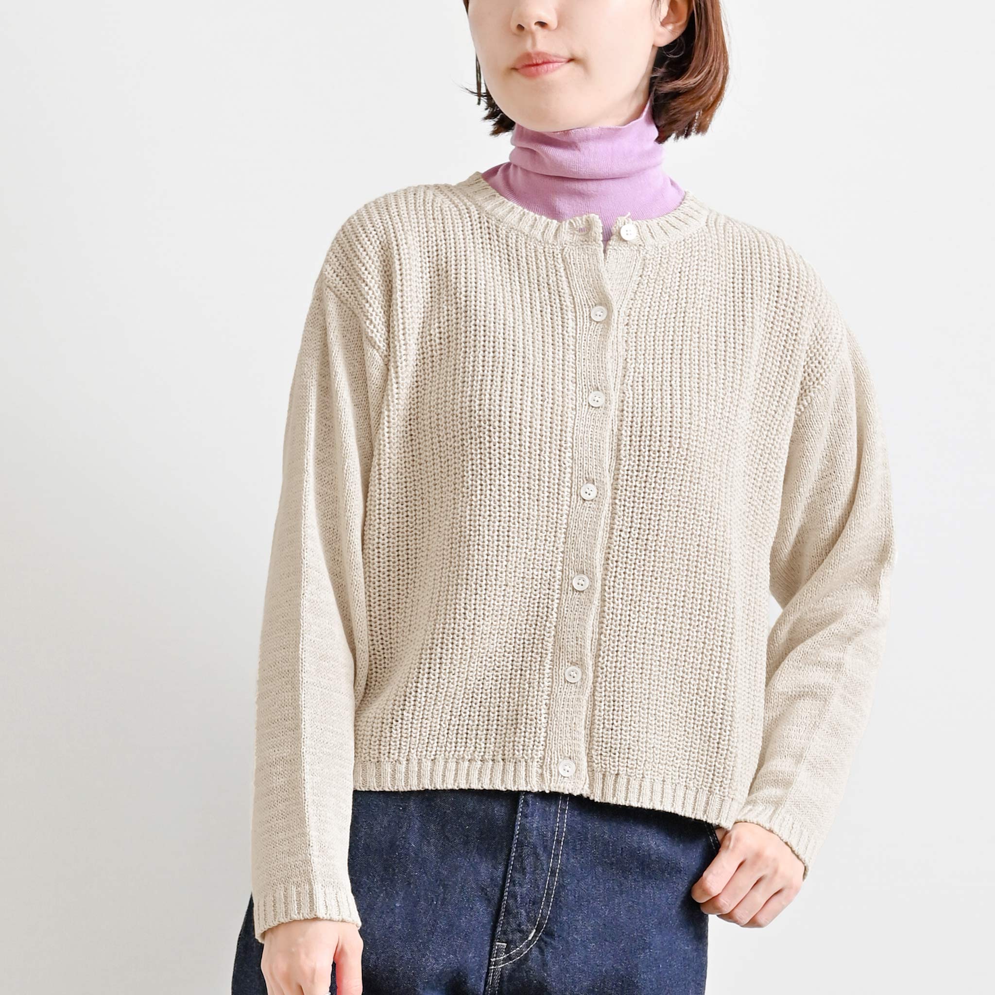 テープヤーンカーディガン 長袖