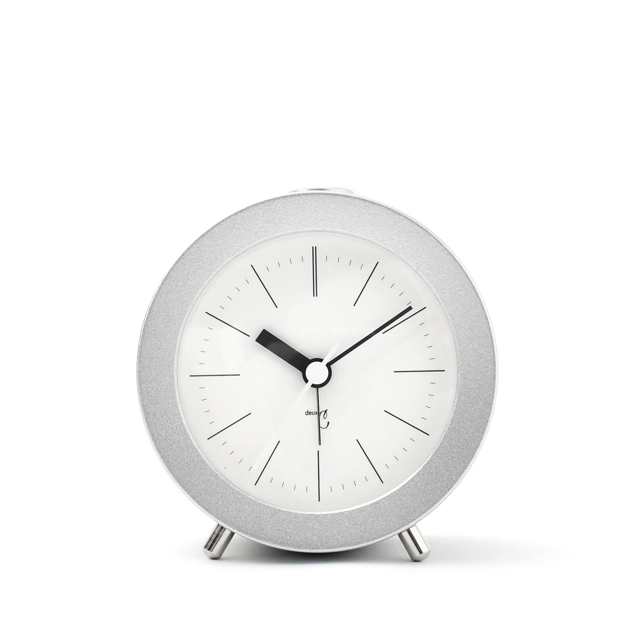 置き時計 花茎 鋳物置時計- シルバー - 掛時計/柱時計