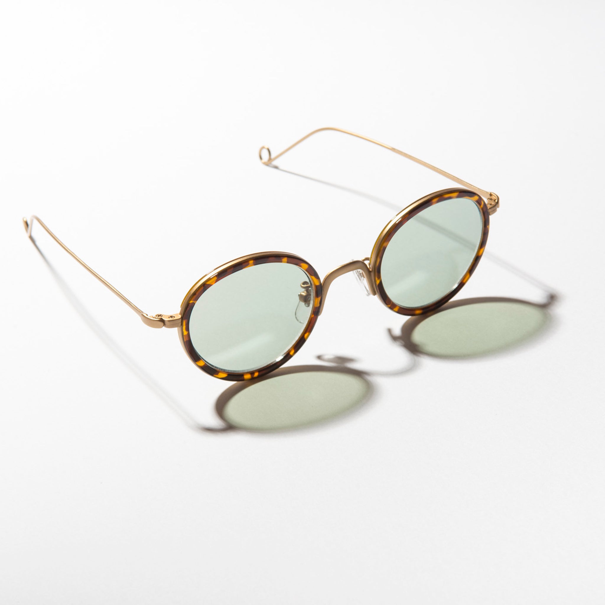 Ciqi】HERBIE サングラス Vintage Brown Light Green Lens Sunglasses 