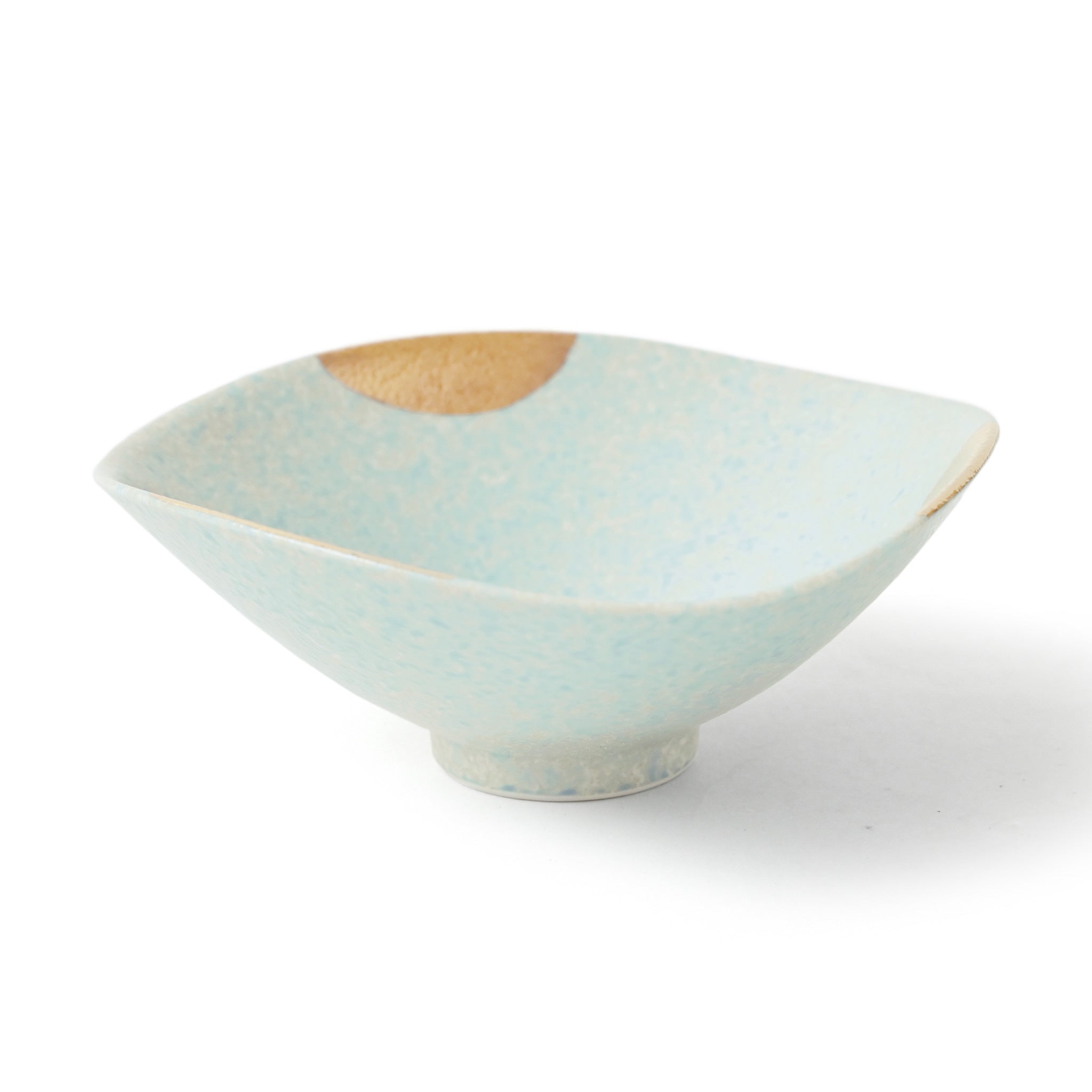 【陶悦窯】トルコ青 金字紋 京小丼