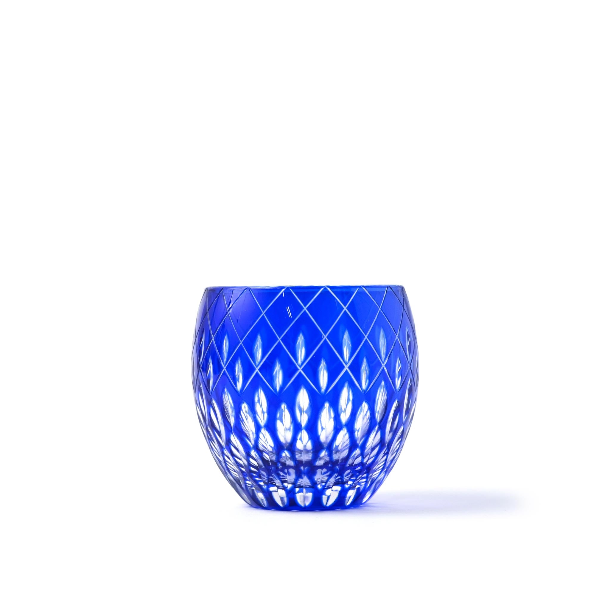 曽根工芸 SONE KOGEI 藍色切子 鉢 小鉢 ガラスボール 送料込