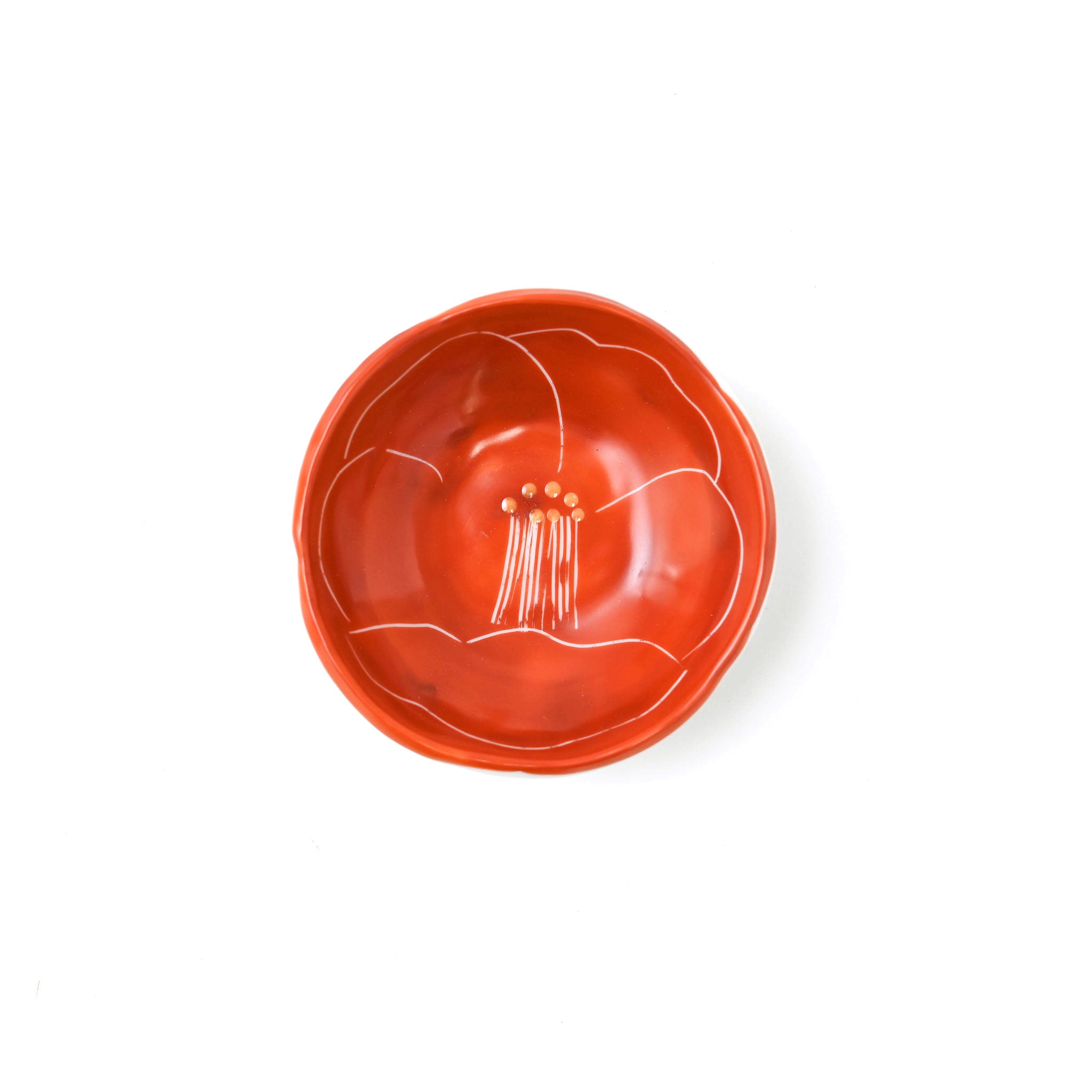 【蔵珍窯】赤彫椿小皿