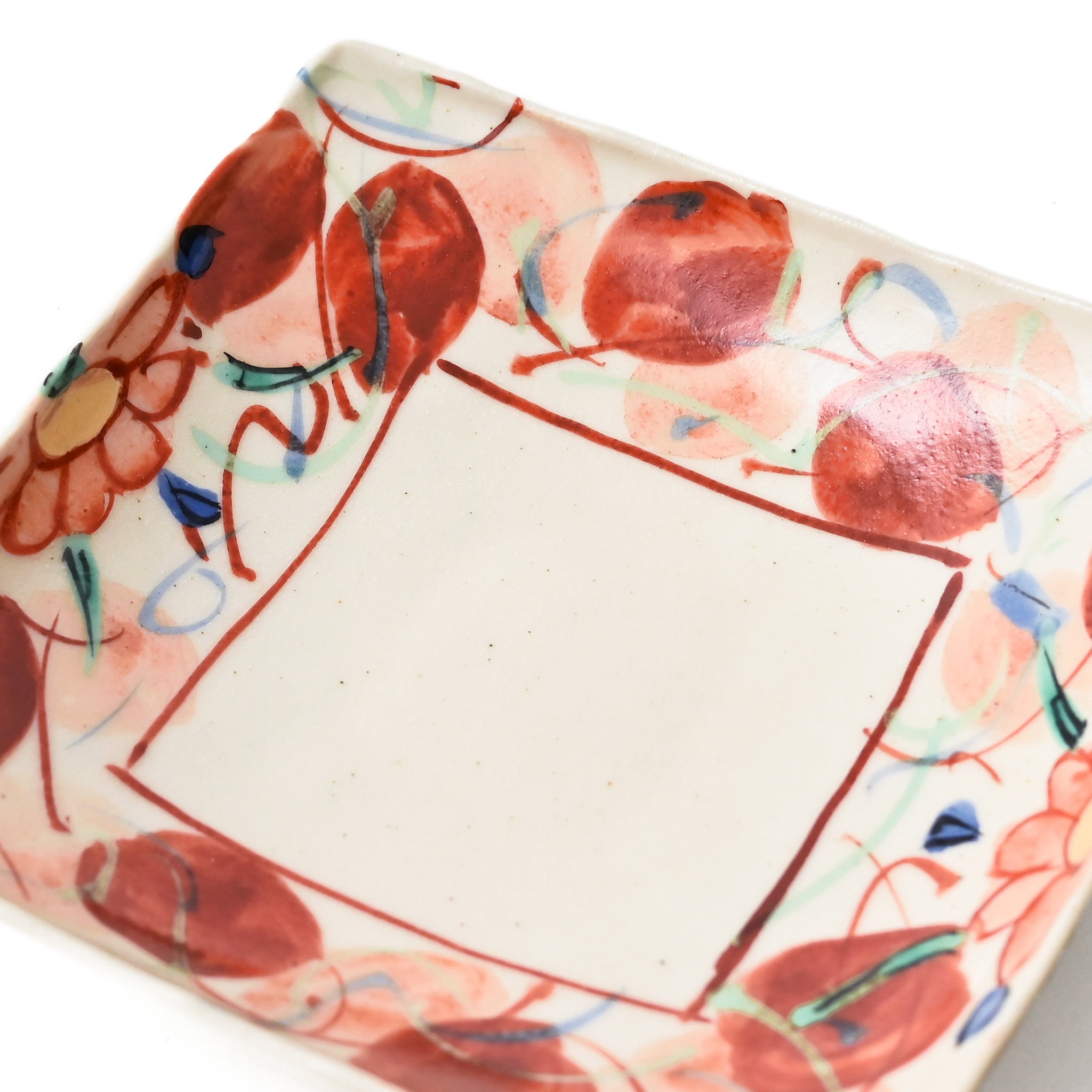 【マル治】平皿 小 赤木葉