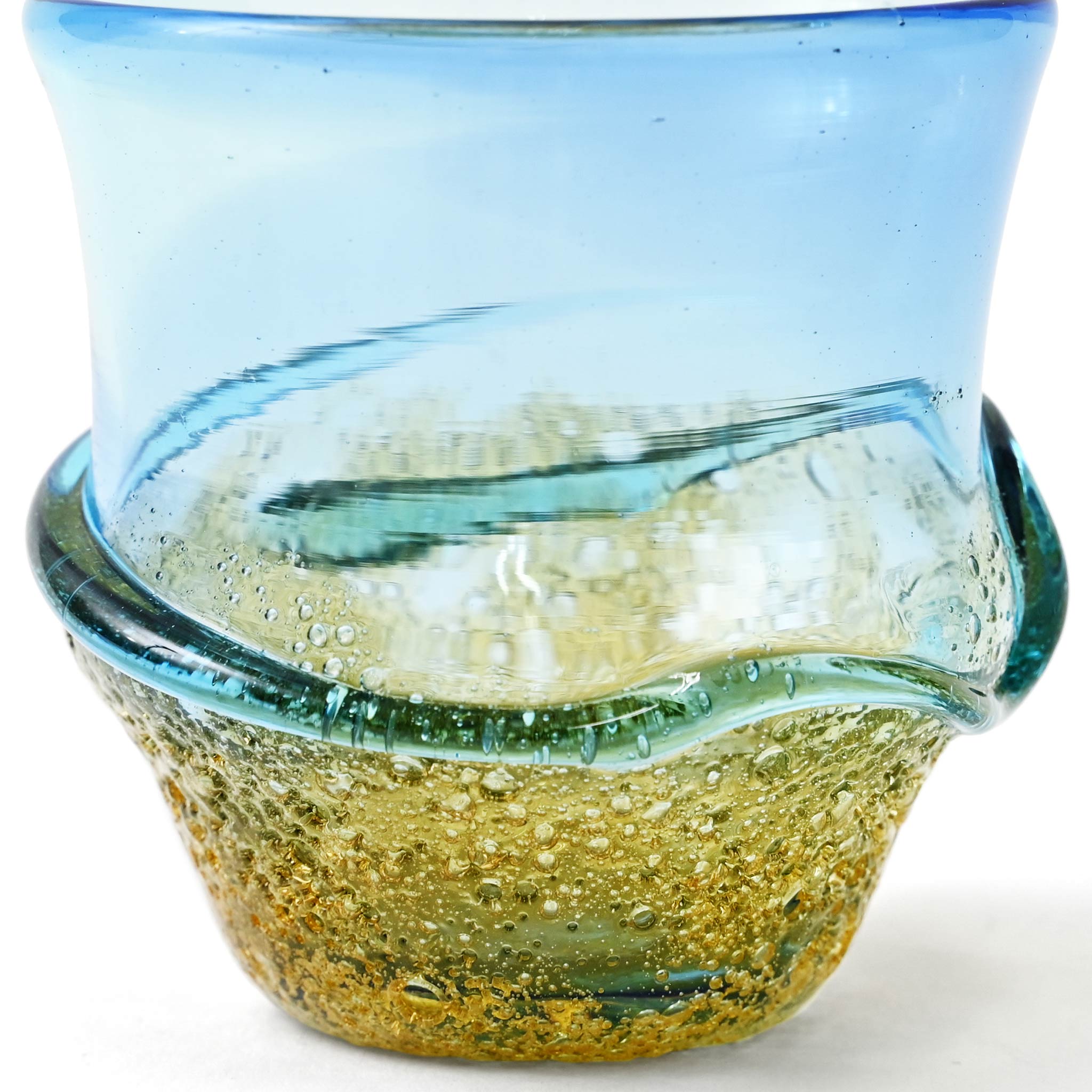 【工房虹】茶泡波巻宙吹グラス