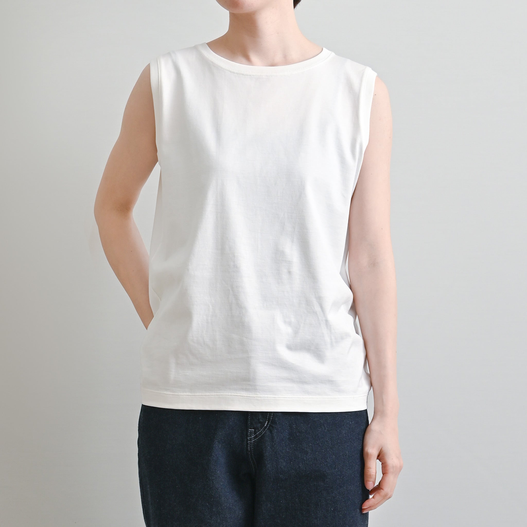 スーピマコンパクトテンジクノースリーブ