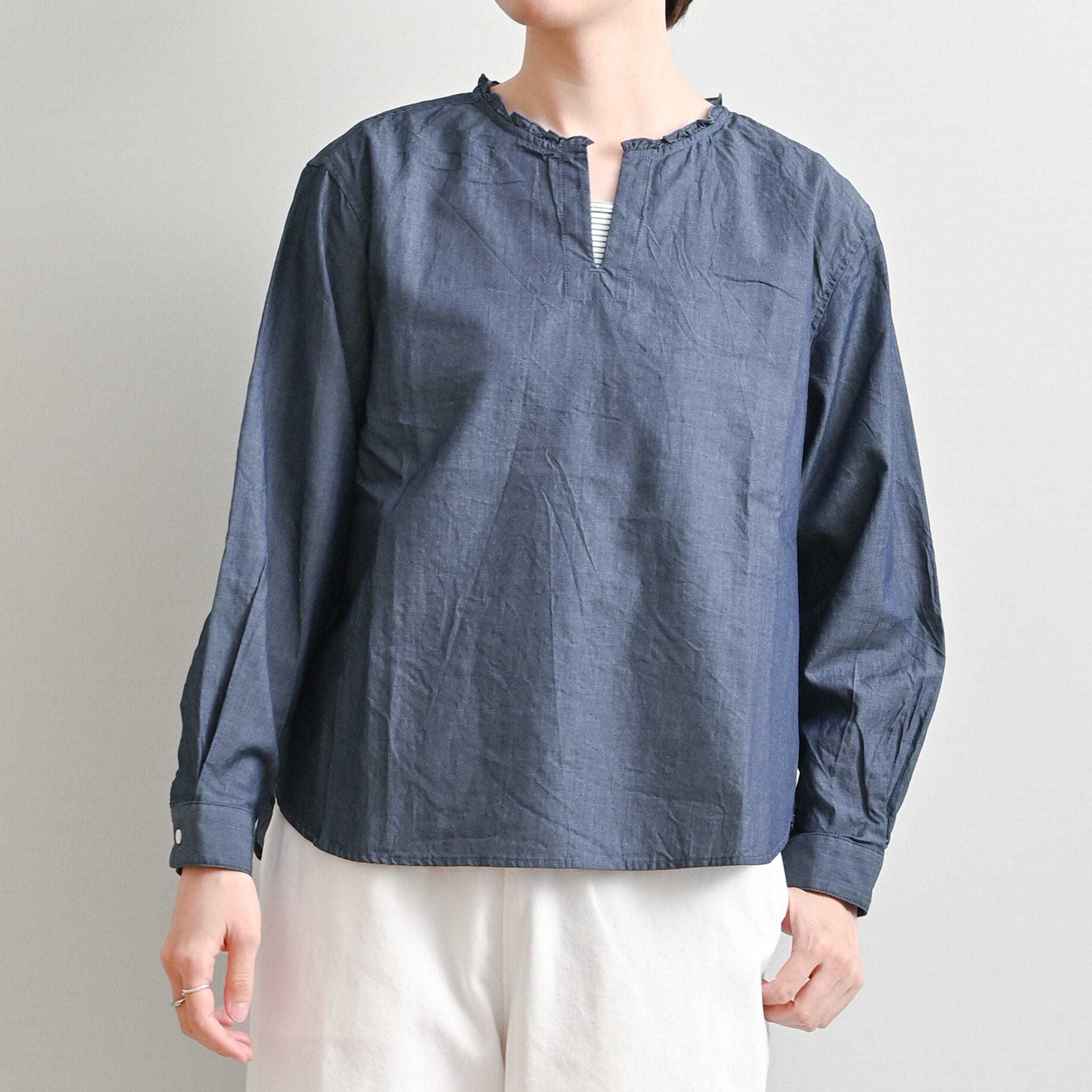 ライトデニムプルオーバー 長袖